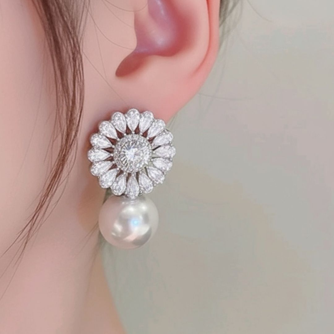 🤍Romantic Pearl Earrings - Delicate Silver Pearl Stud Earrings