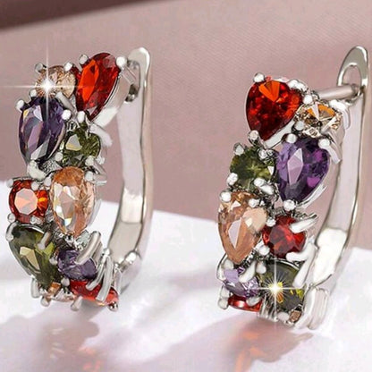 Girl Next Door Hoops - Cubic Zirconia Hoop Earrings in Copper Alloy