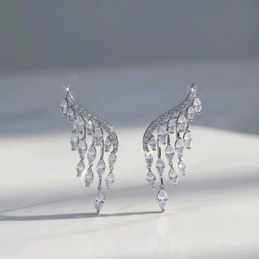 ☀️Luxury Sundrop Earrings - Marquise-Cut Cubic Zirconia Luxury Dangle Earrings