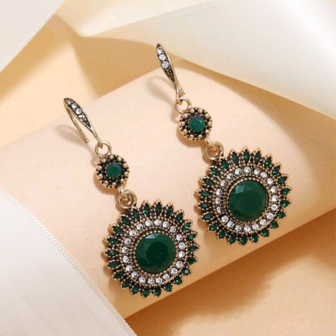 🌿Green Rust - Bohemian Rhinestone Decor Drop Earrings in Stainless Steel