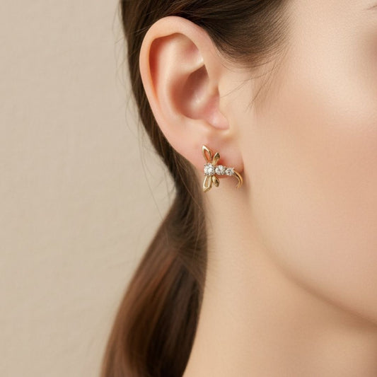 Mini Fly Hoop Earrings – Sparkling Wings of Elegance,, bringing a light, whimsical touch that makes you feel effortlessly free and radiant."