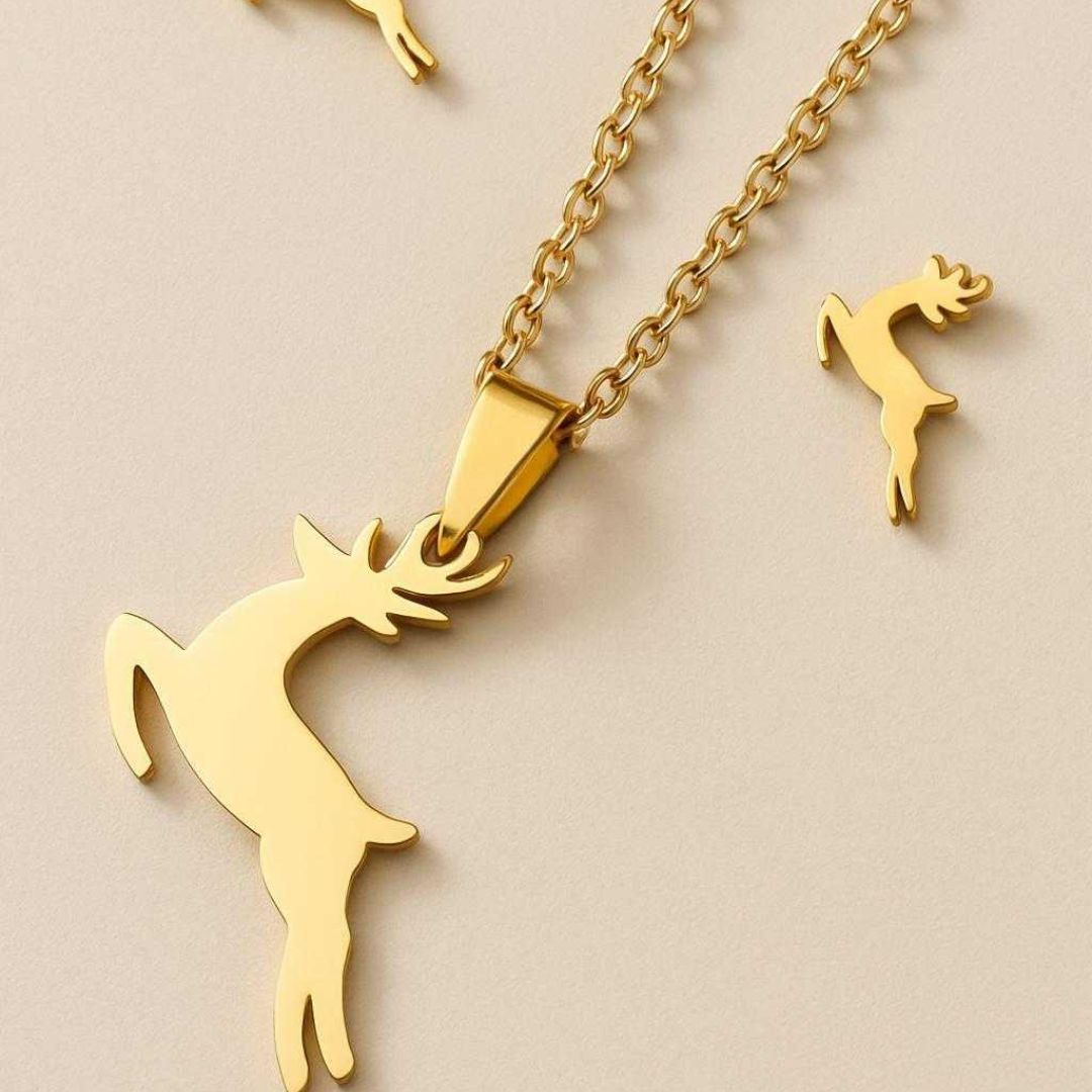 Dreamy Run Minimal Pendant Set – Non-Tarnish, Waterproof 18K PVD Gold Plated Stainless Steel