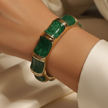 Celebration Green Stainless-Steel Bangle – Vibrant & Trendy
