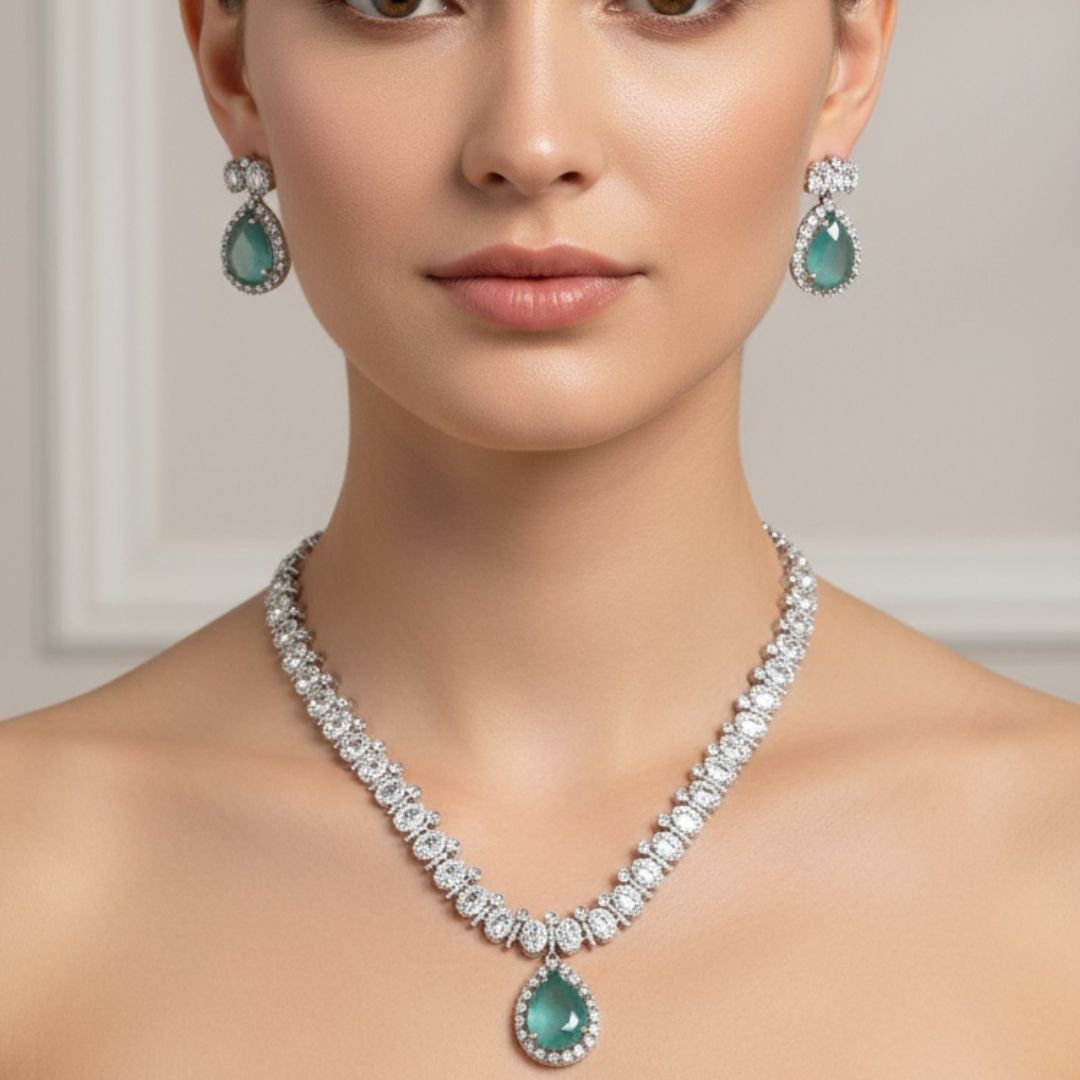 The Shein Style Necklace Set – Modern Glam with a Turquoise Touch