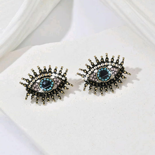 Antique Evil Eye Earrings for Women | Protective Studded Jewelry