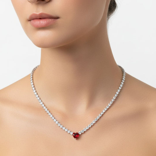 Lightweight Heart Shaped Korean Style Zirconia Necklace for Women | Valentine’s Gift Jewelry