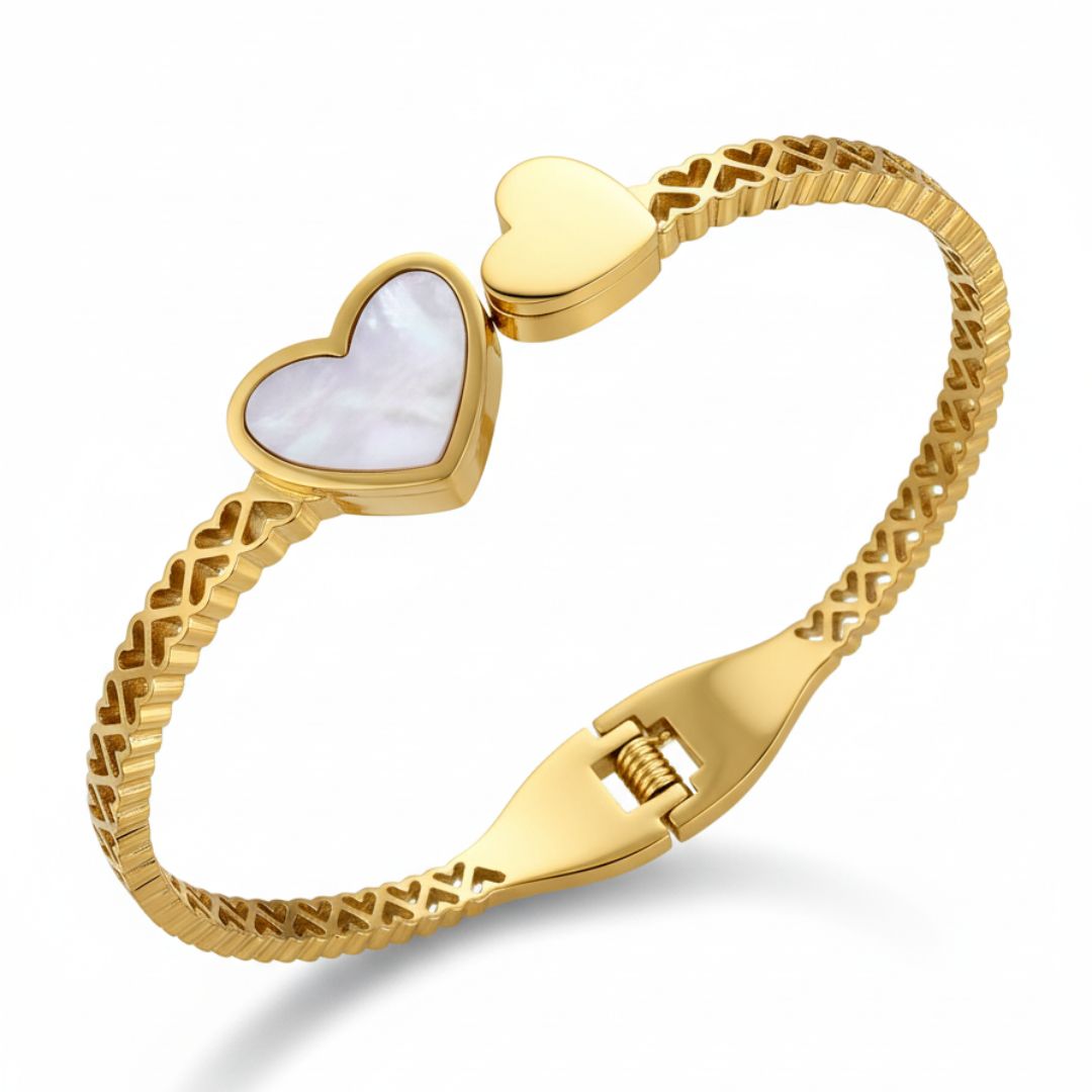 18K Gold Plated Heart Bracelet for Women | Stainless Steel Jewelry