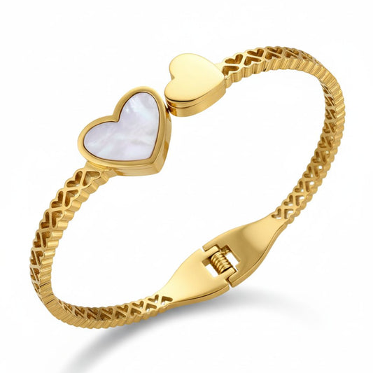 18K Gold Plated Heart Bracelet for Women | Stainless Steel Jewelry