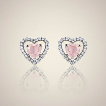 Heart Shape AD Stud Earrings for Women | Delicate Stone Stud Jewelry