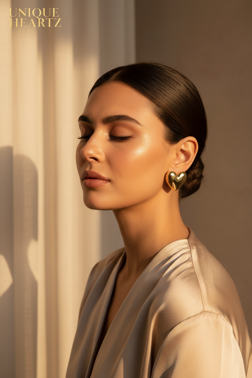 Golden Heart Earrings