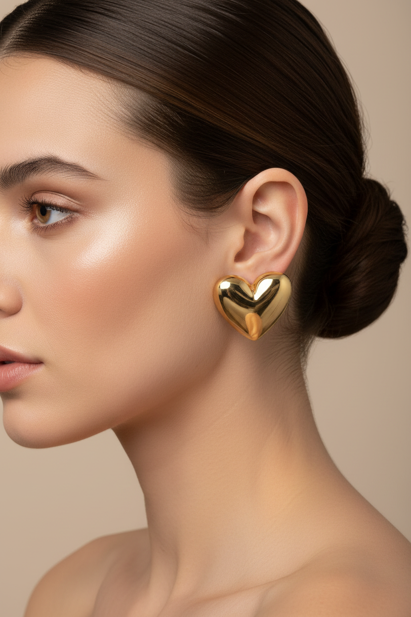 Golden Heart Earrings