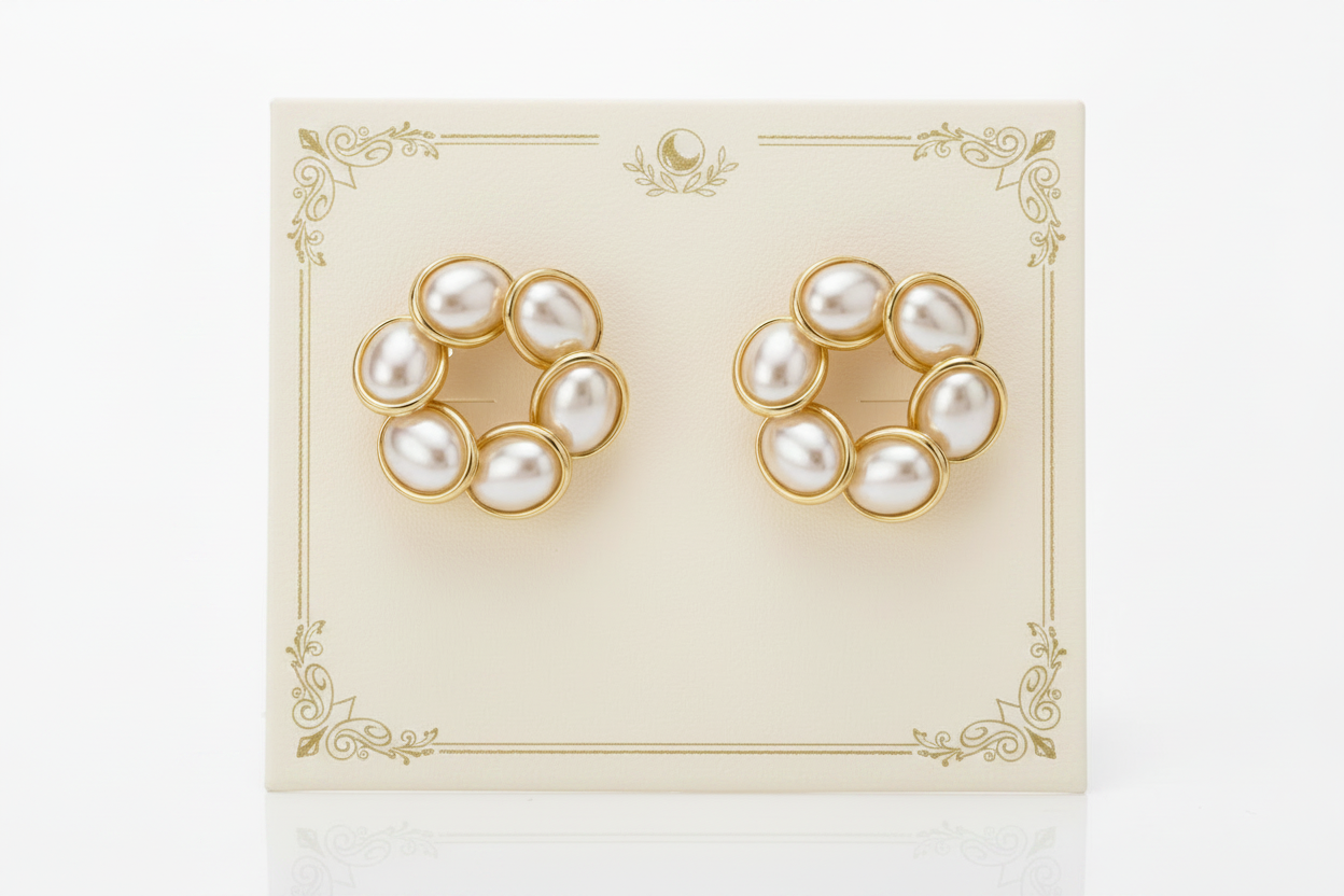 Golden Pearl Studs