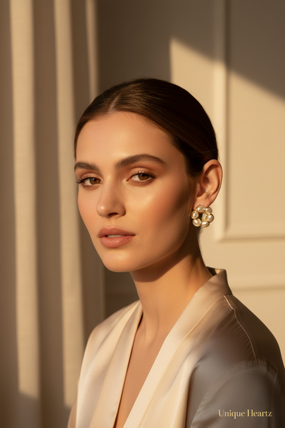 Golden Pearl Studs