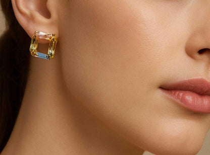 Dream Collection - &nbsp;Combo Set of 3 Elegant Earrings – Enamel Tassel Studs, Multicolor Zirconia, and Pink Stone AD Danglers