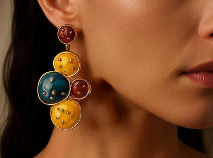 Dream Collection - &nbsp;Combo Set of 3 Elegant Earrings – Enamel Tassel Studs, Multicolor Zirconia, and Pink Stone AD Danglers