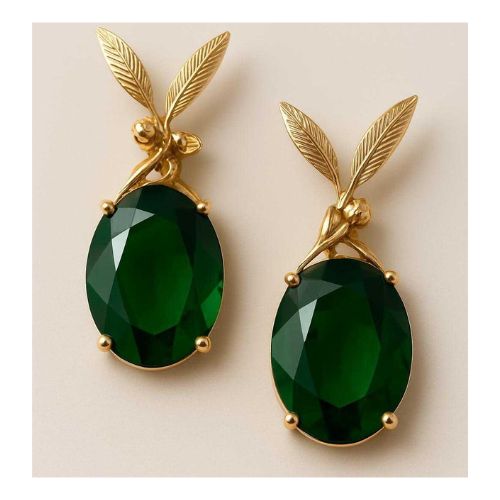 Emerald Angel Stud Earrings – Wear a Touch of Divine Grace and Serenity