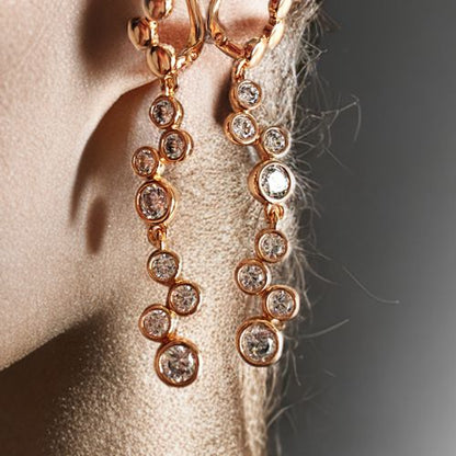 Lustre Glow Stone Earrings - Dazzling Cubic Zircon Elegance that sways with your every move, making you feel radiant and Unstoppable