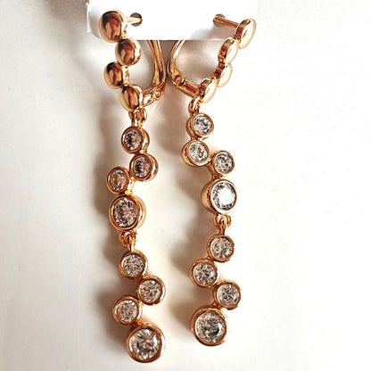 Lustre Glow Stone Earrings - Dazzling Cubic Zircon Elegance that sways with your every move, making you feel radiant and Unstoppable