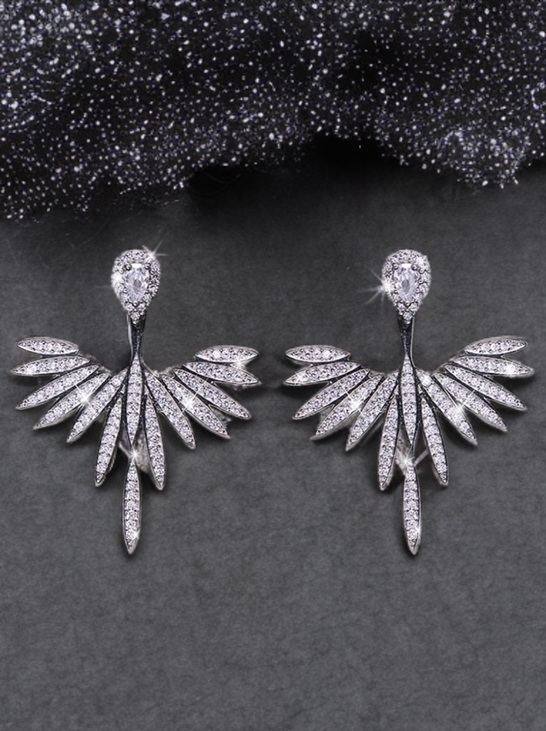💎Jacket Earring - Structured Cubic Zirconia Stud Earrings