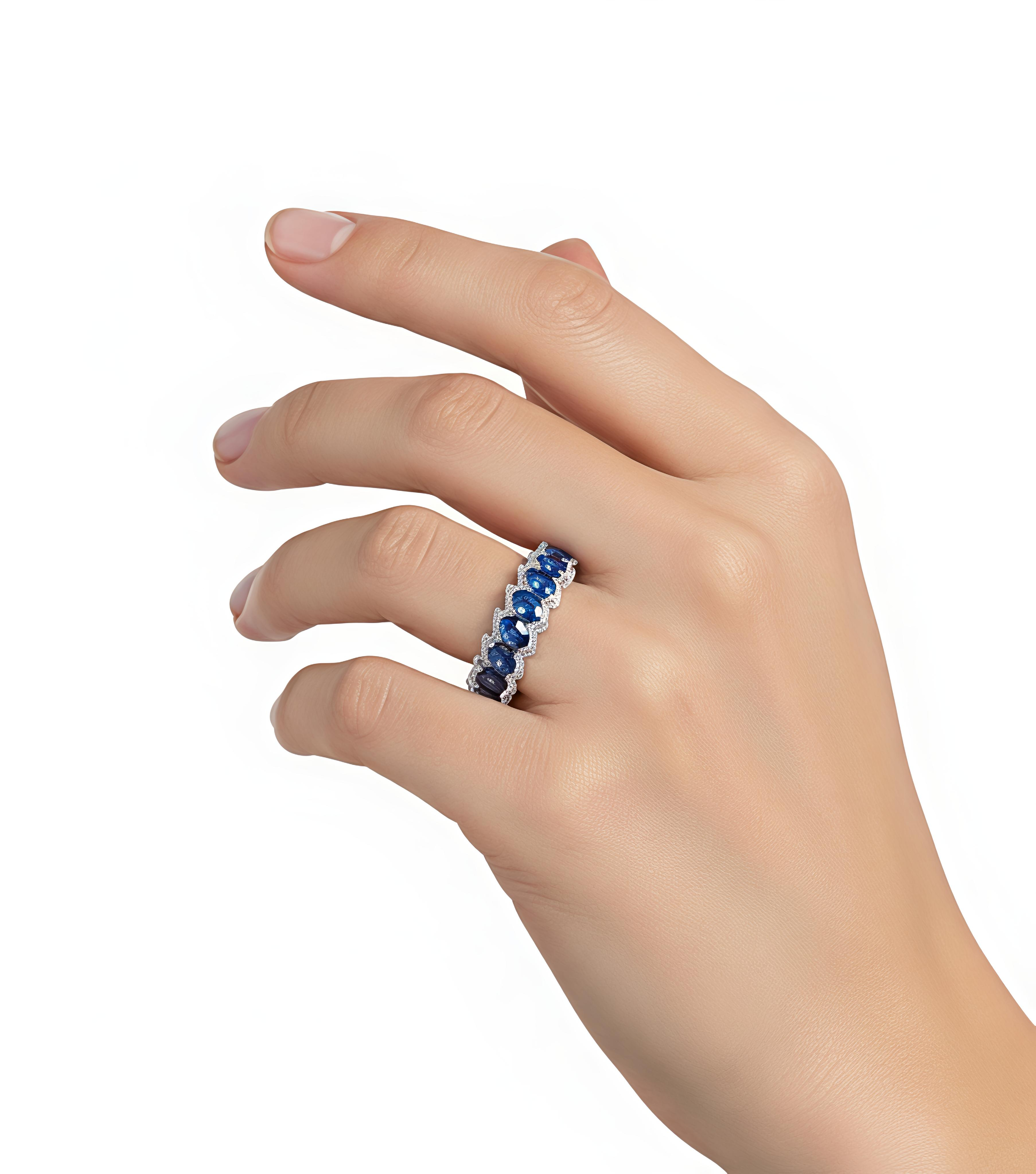 Blue Water Zircon Engagement Ring for Women | Silver Plated Copper Ring