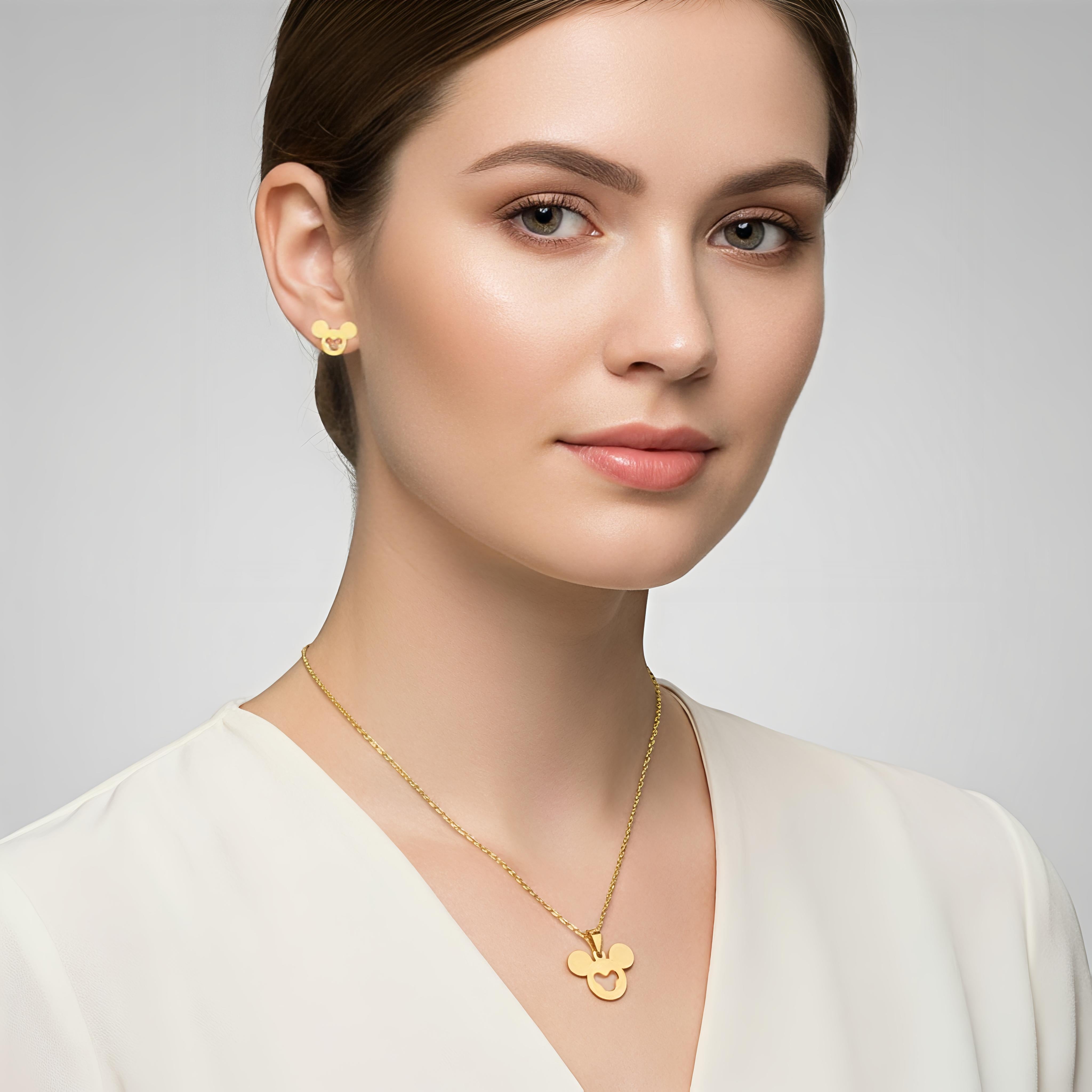 18K PVD Gold Plated Stainless Steel Pendant Jewelry Set – Non-Tarnish, Waterproof - Micky Mee