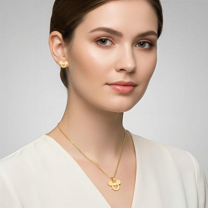 18K PVD Gold Plated Stainless Steel Pendant Jewelry Set – Non-Tarnish, Waterproof - Micky Mee
