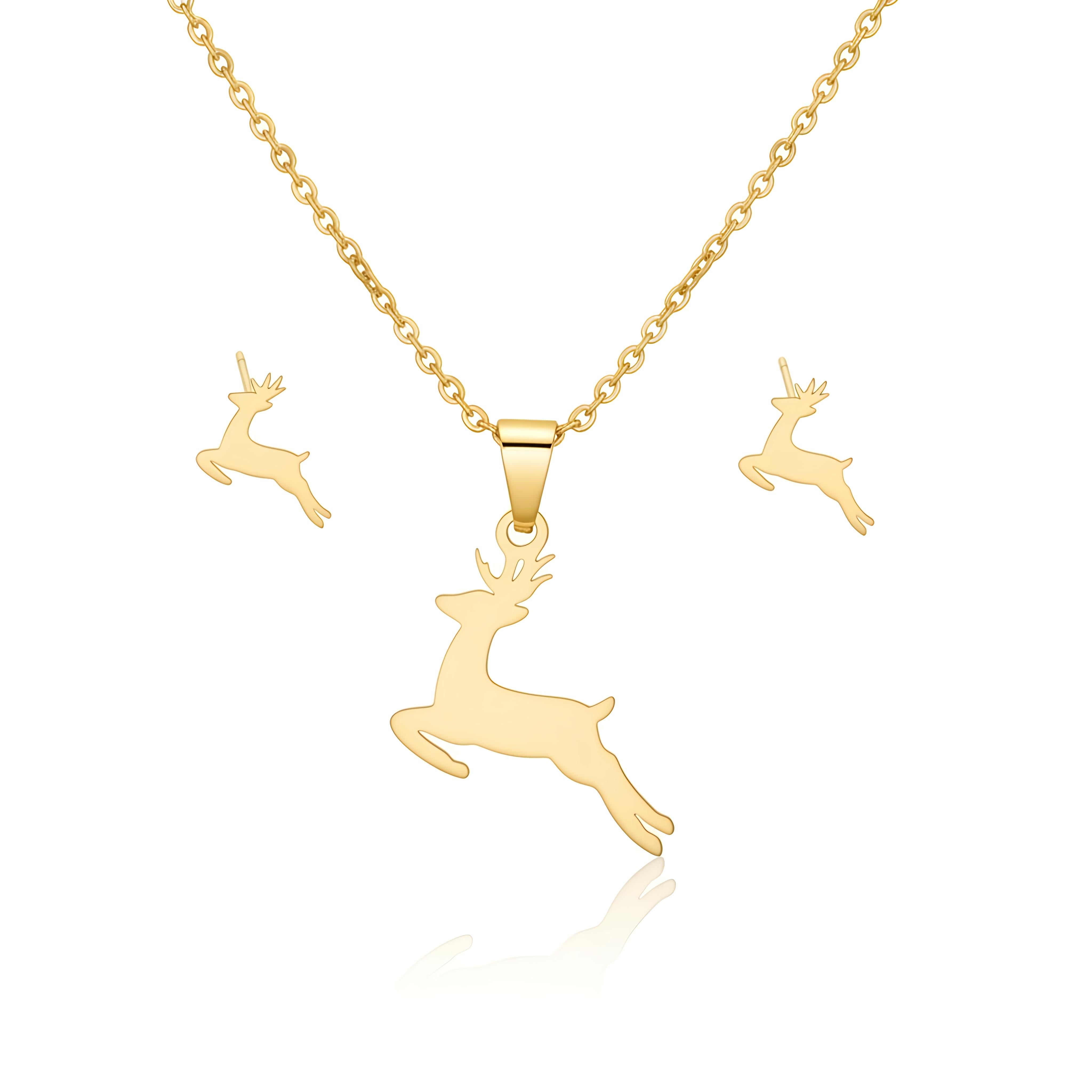 18K Gold Plating in Stainless Steel Minimal Pendant Set – Non-Tarnish, Waterproof 18K PVD Plating