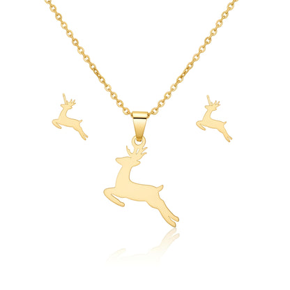 18K Gold Plating in Stainless Steel Minimal Pendant Set – Non-Tarnish, Waterproof 18K PVD Plating