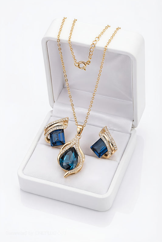 Celeste Aura Gold-Plated Minimalist Pendant Necklace Set