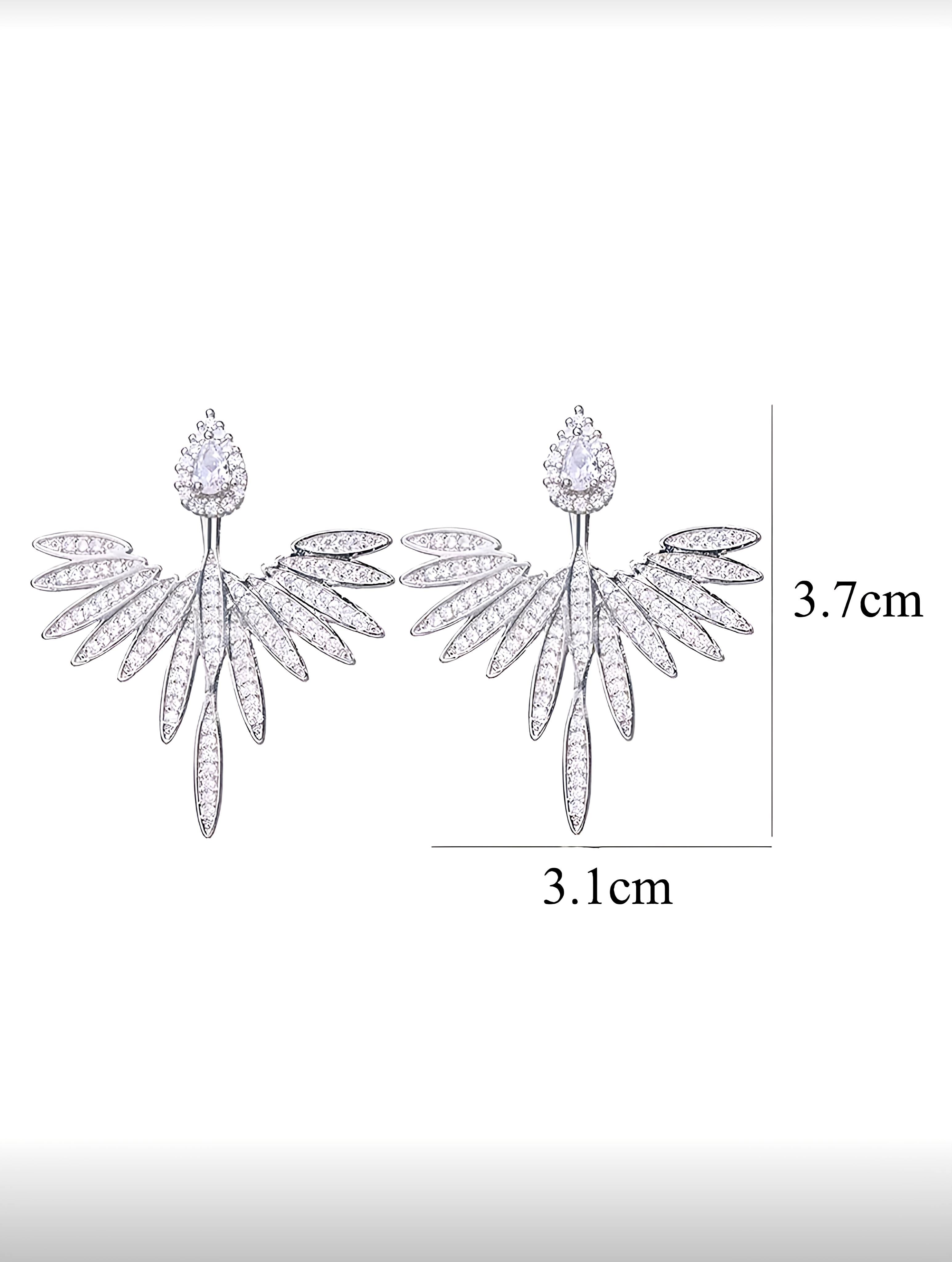💎Luxury Cubic Zirconia Stud Earrings - Jacket Earring - Structured in Silver
