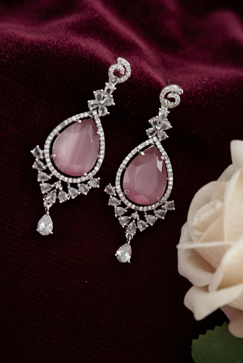 Dangling Earrings- Blush Pink