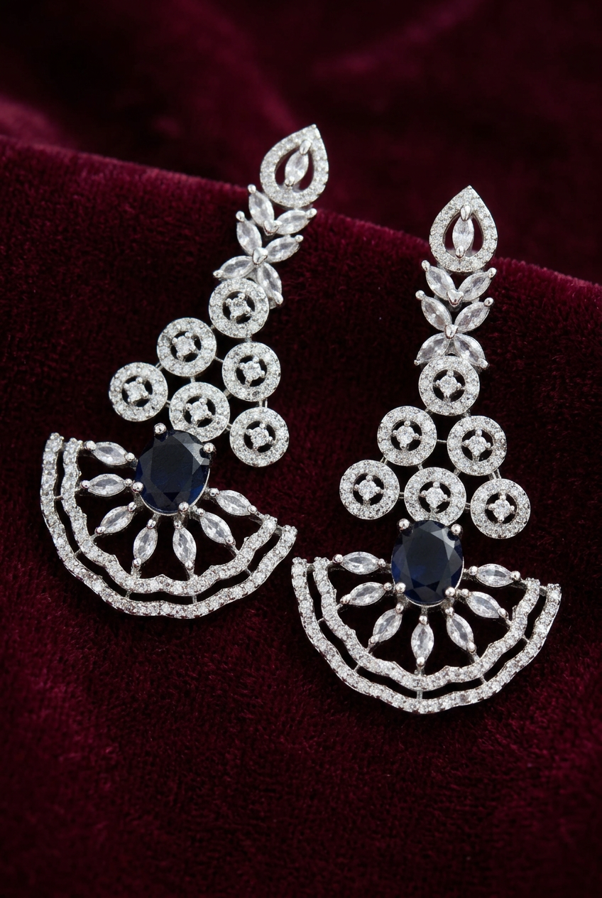 Sapphire Long Earrings