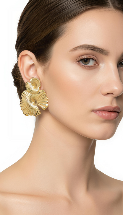 Drama Statement Earrings - Gold Plated in Stainless Steel