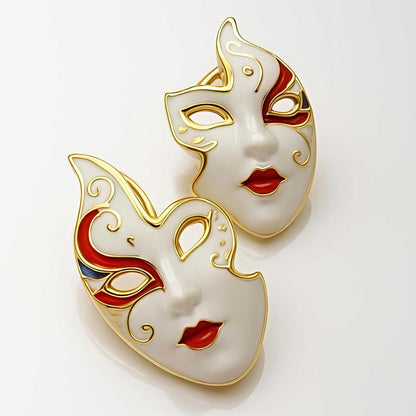 Gold Plating in Stainless Steel Premium Masquerade Stud Earrings