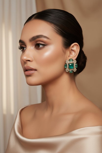 Antique Mint Stud Earrings