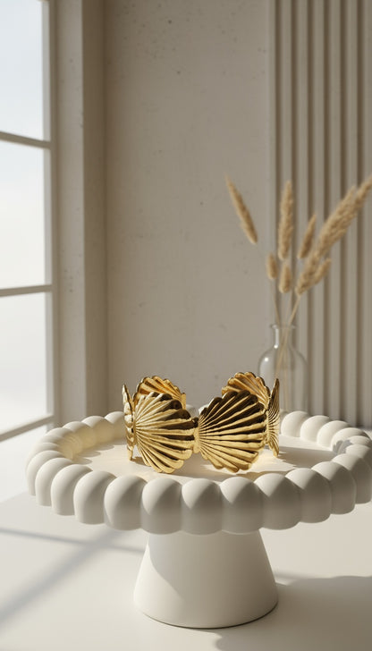 Shell-Inspired Stainless-Steel Cuffs – Modern Coastal Charm