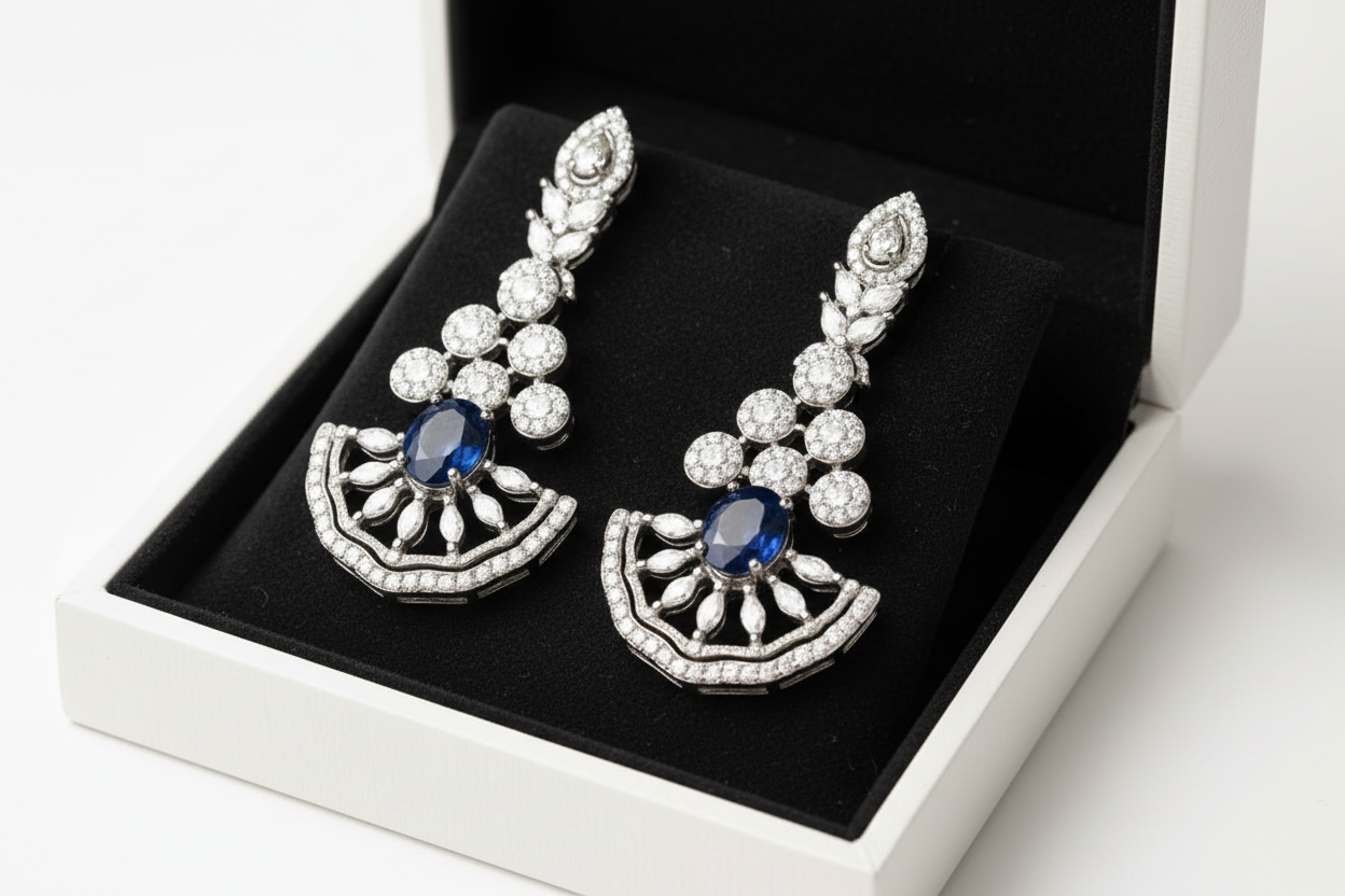 Sapphire Long Earrings