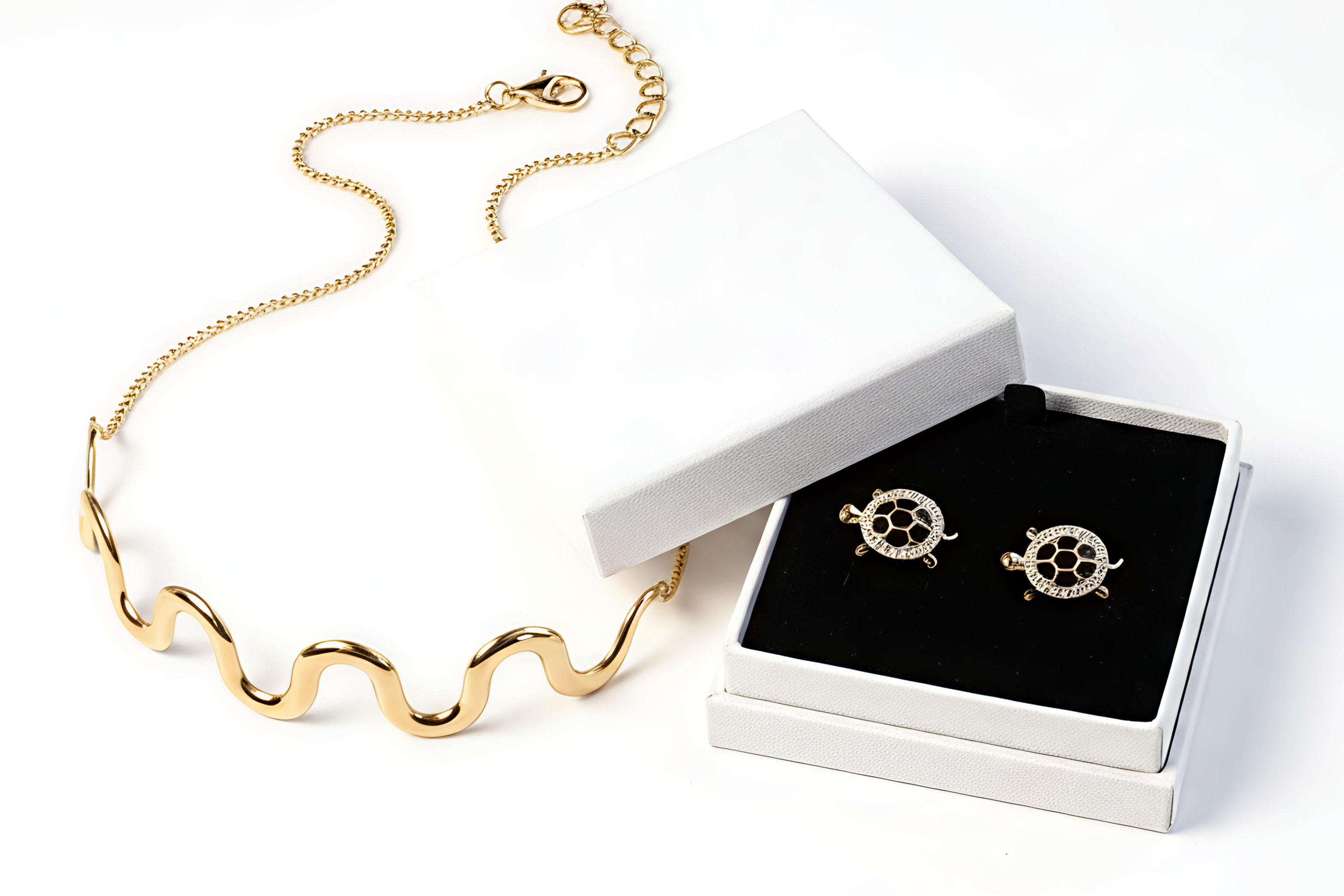 Minimal Gold Choker Necklace & Hoop Earrings Set | Stainless Steel Chic Combo