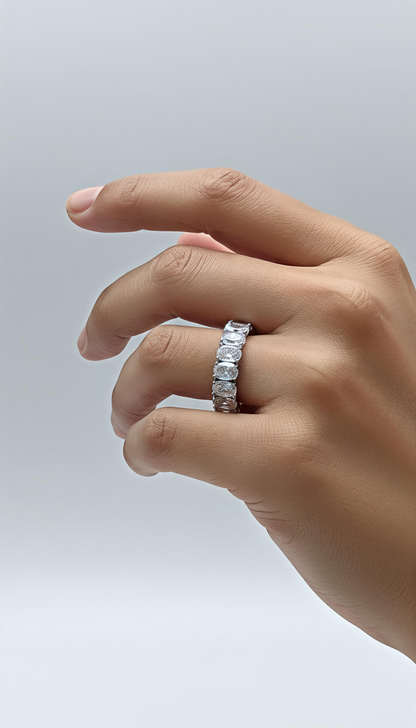 Cubic Zirconia Ring in Silver | Platinum Plated Statement Ring