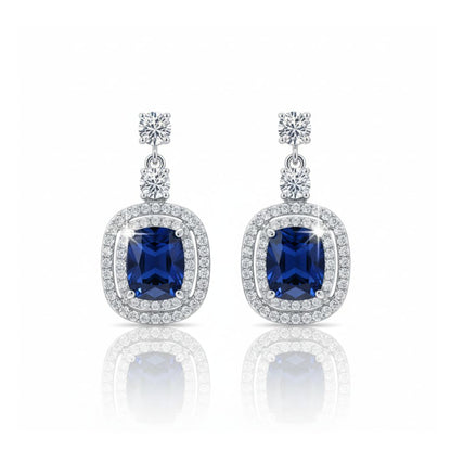 Navy Blue Super-Shiny Cubic Zirconia Earrings – Everyday & Festive Gift
