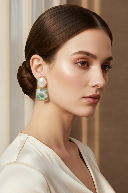 Green Water Earrings