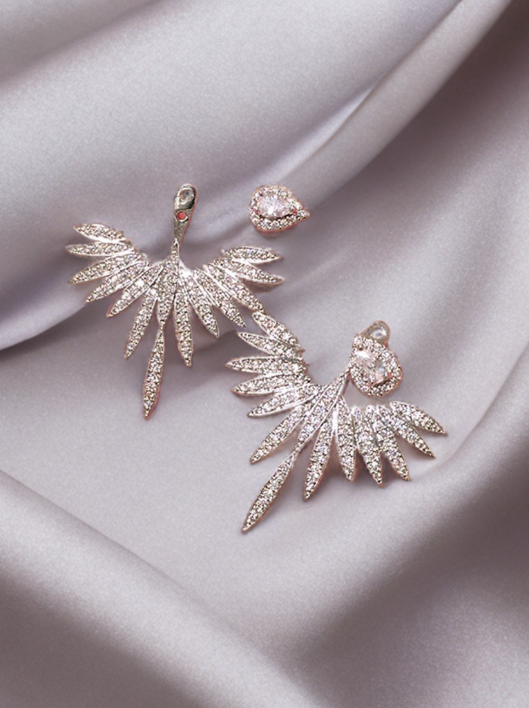 💎Jacket Earring - Structured Cubic Zirconia Stud Earrings