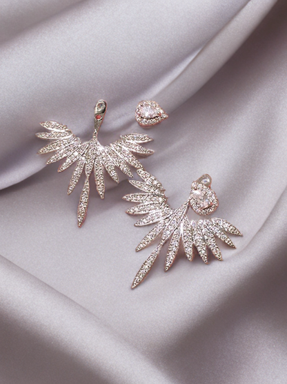 💎Jacket Earring - Structured Cubic Zirconia Stud Earrings