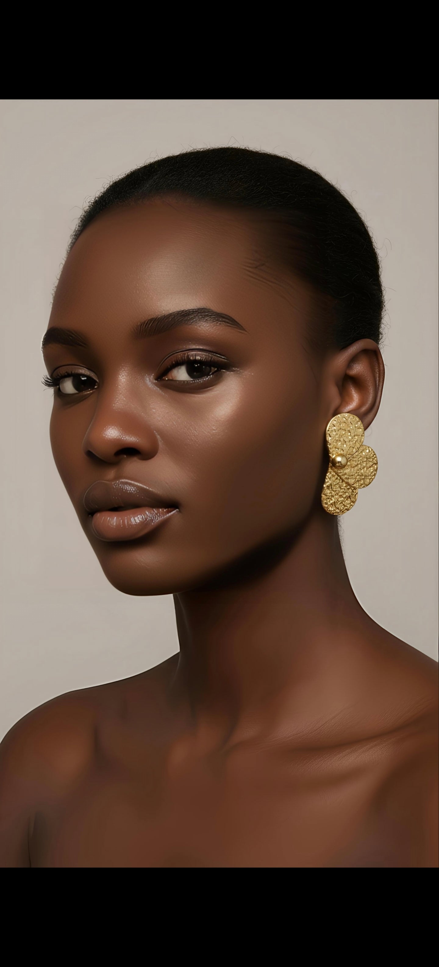 Gold Plated Statement Earrings Anti Tarnish in Stainless Steel for Women Waterproof