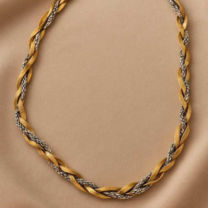 18K Gold Layered Necklace Set | Drop Necklace & Snake Chain Combo | Premium Anniversary Set