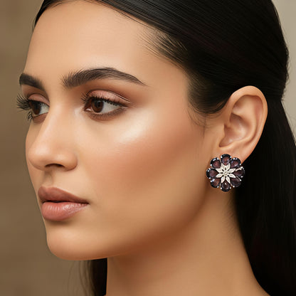 Floral Purple Earrings
