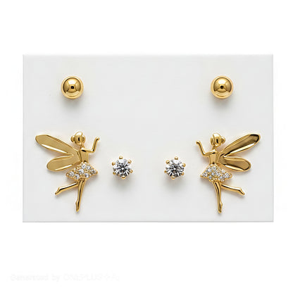 Angel Stud Earrings for Women | Stainless Steel Minimal Everyday Jewelry