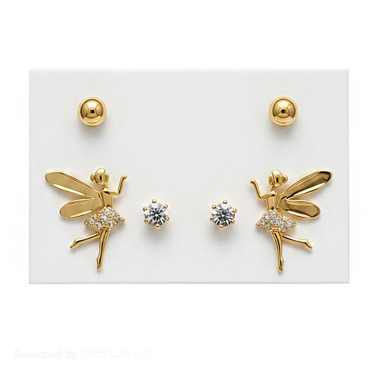 Angel Stud Earrings for Women | Stainless Steel Minimal Everyday Jewelry