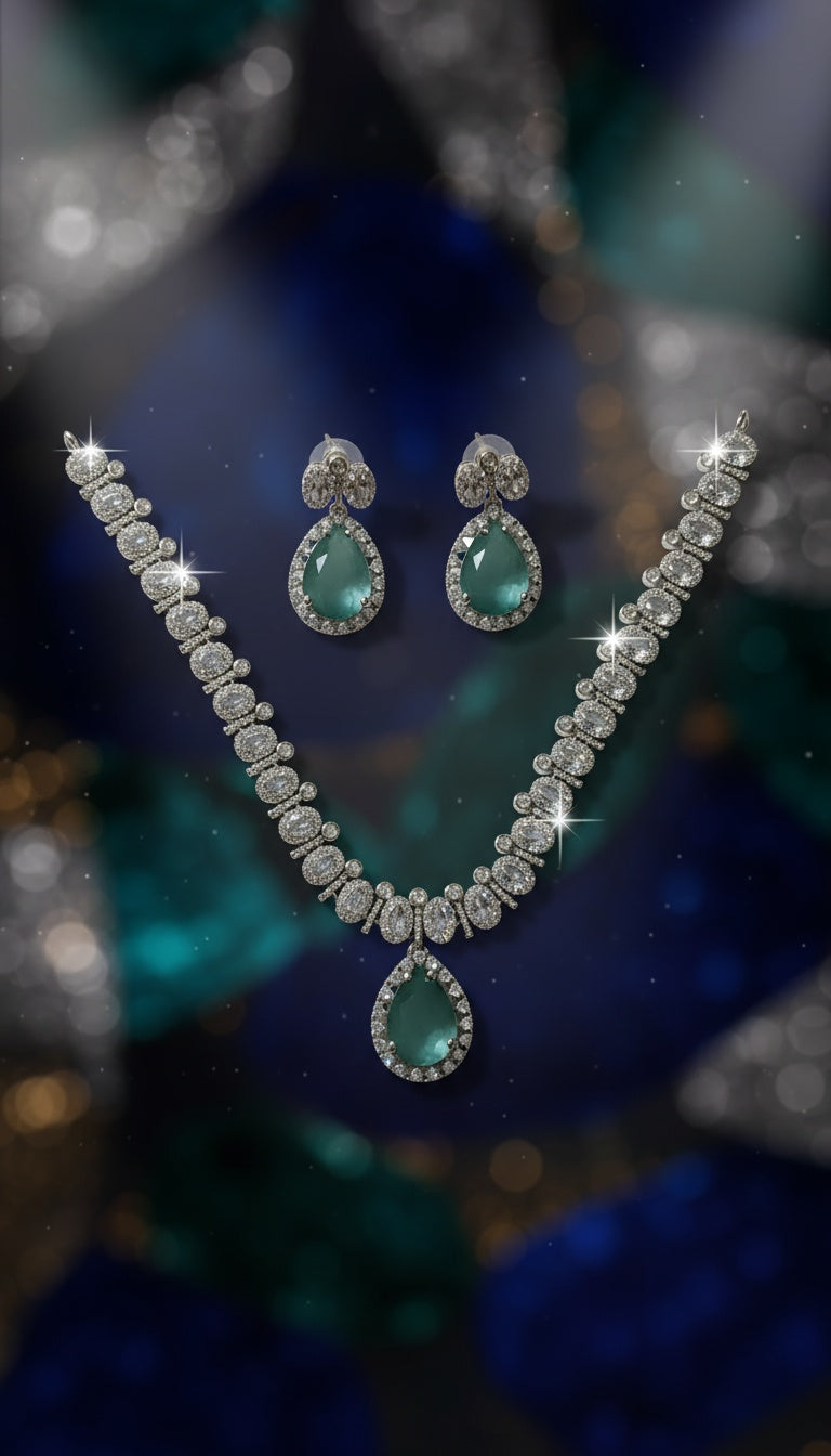 The Shein Style Necklace Set – Modern Glam with a Turquoise Touch