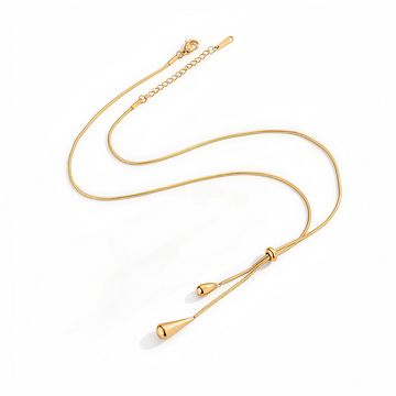 18K Gold Plated in Stainless Steel Long Chain Adjustable Necklace